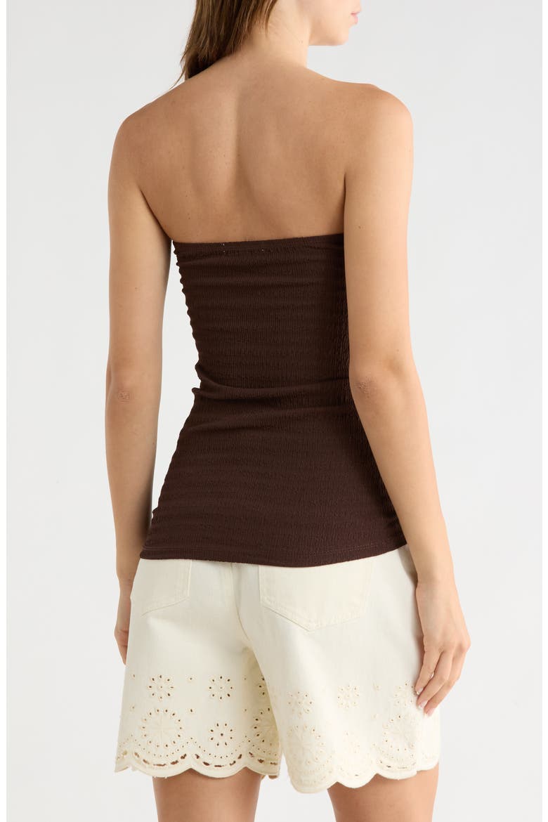 Textured Long Tube Top, Alternate, color, CHOCOLATE