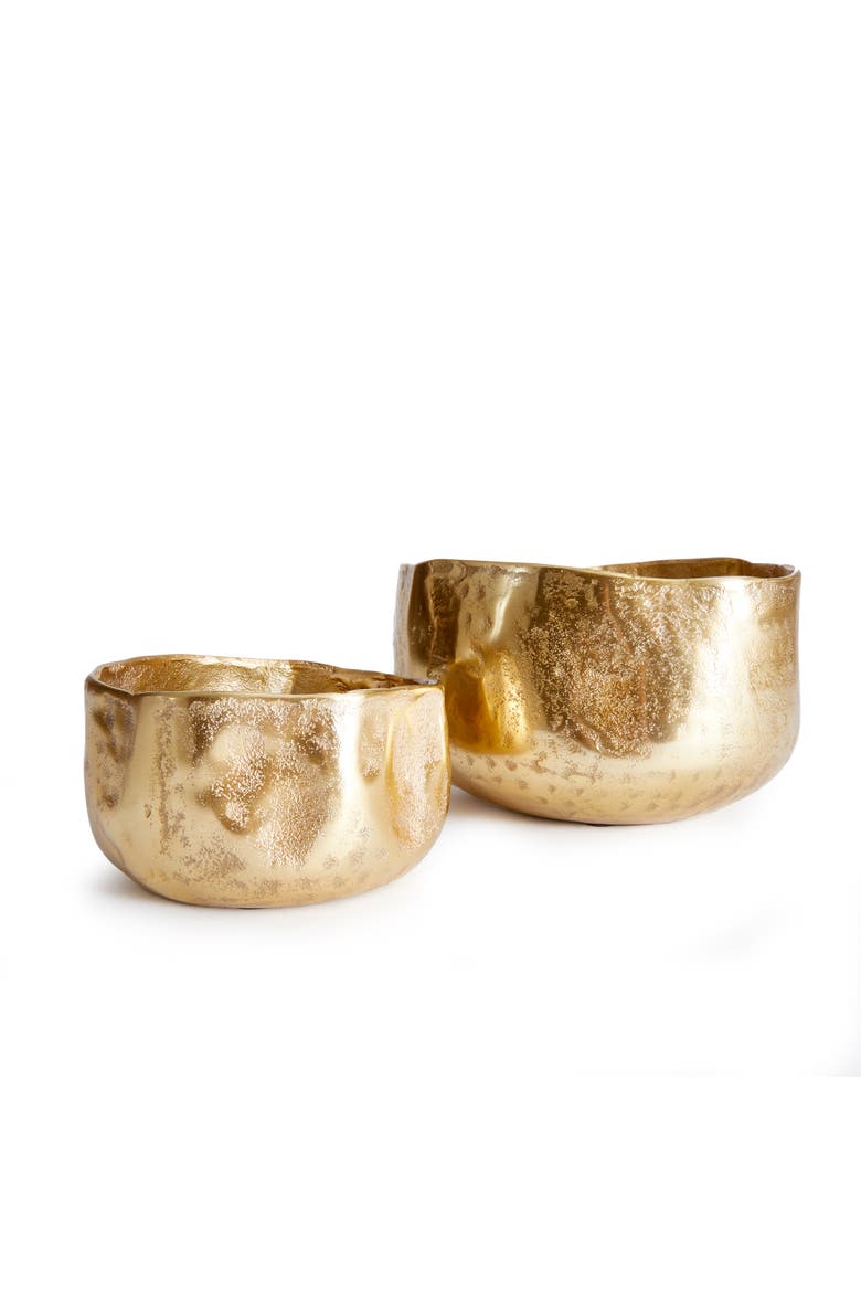 Amelia Cachepots, Set of 2, Alternate, color, Gold