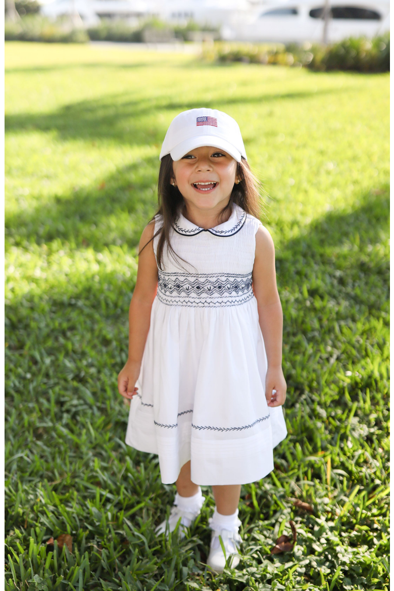 American Flag Bow Baseball Hat, Alternate, color, White