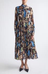 Jason Wu Collection Tie Neck Pleated Midi Dress