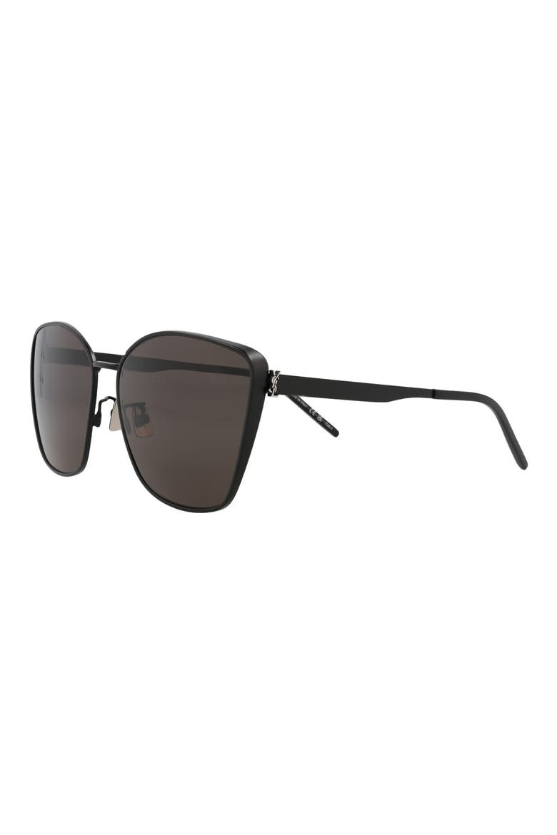 62mm Cat Eye Sunglasses, Alternate, color, BLACK BLACK BLACK