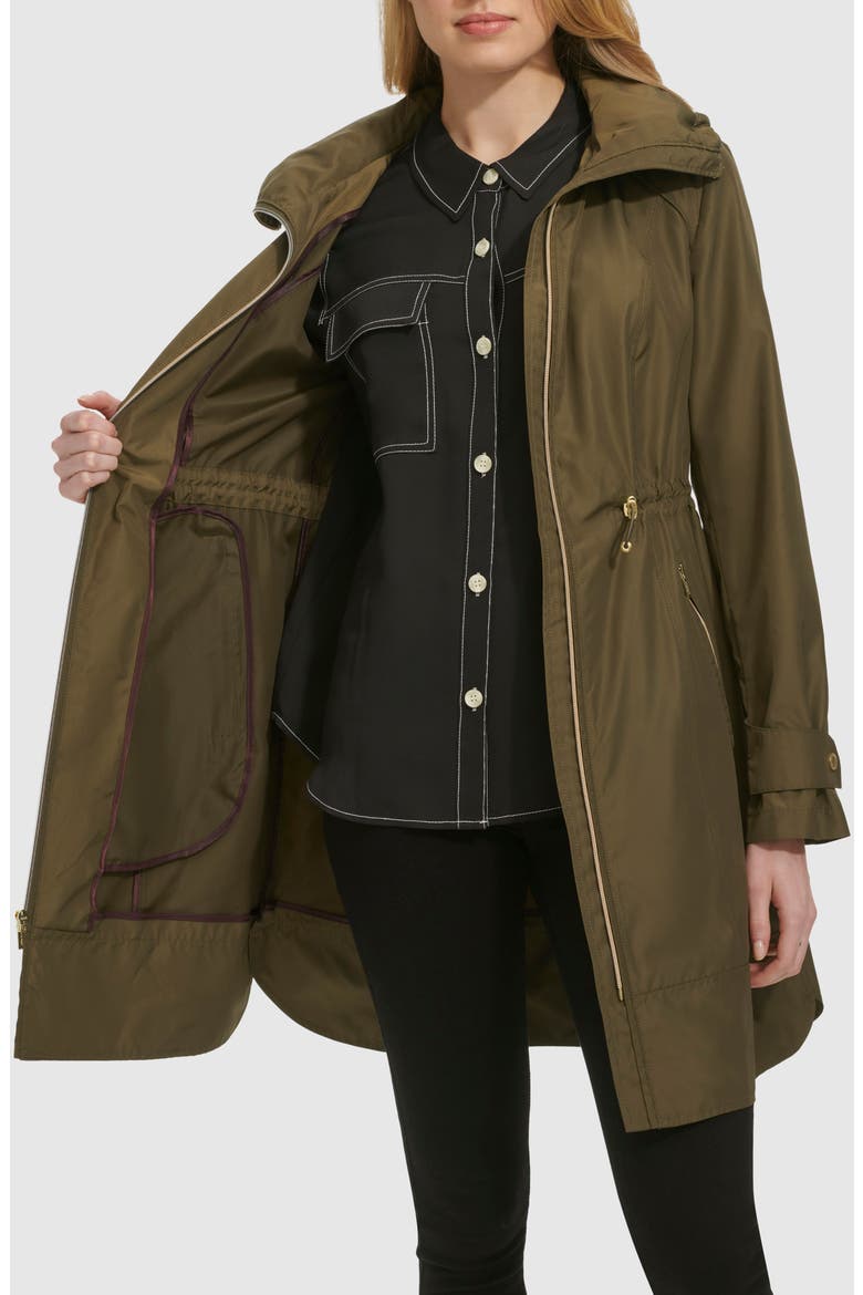 Travel Packable Hooded Rain Jacket, Alternate, color, OLIVE