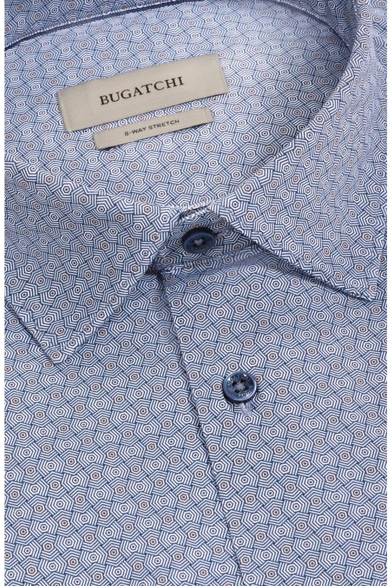 James OoohCotton® Patterned Button Up Shirt, Alternate, color, MARINE BLUE