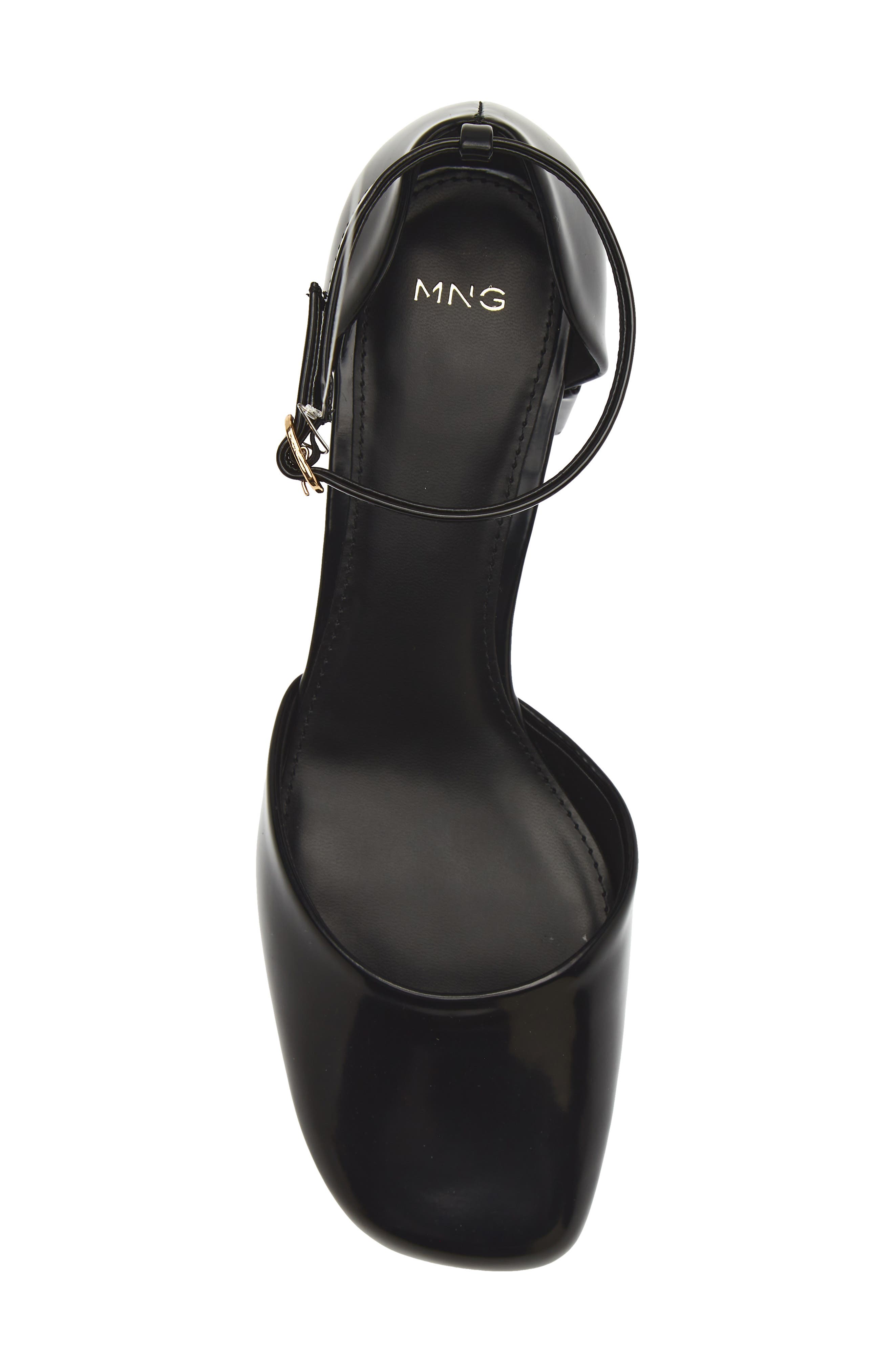 Elit Faux Leather Ankle Strap Pump, Alternate, color, BLACK