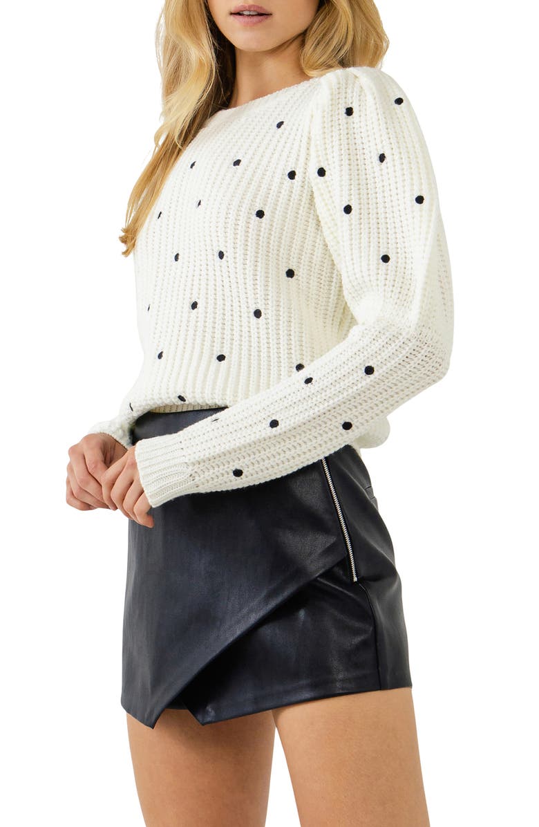 English Factory Faux Leather Mini Skort, Alternate, color, 