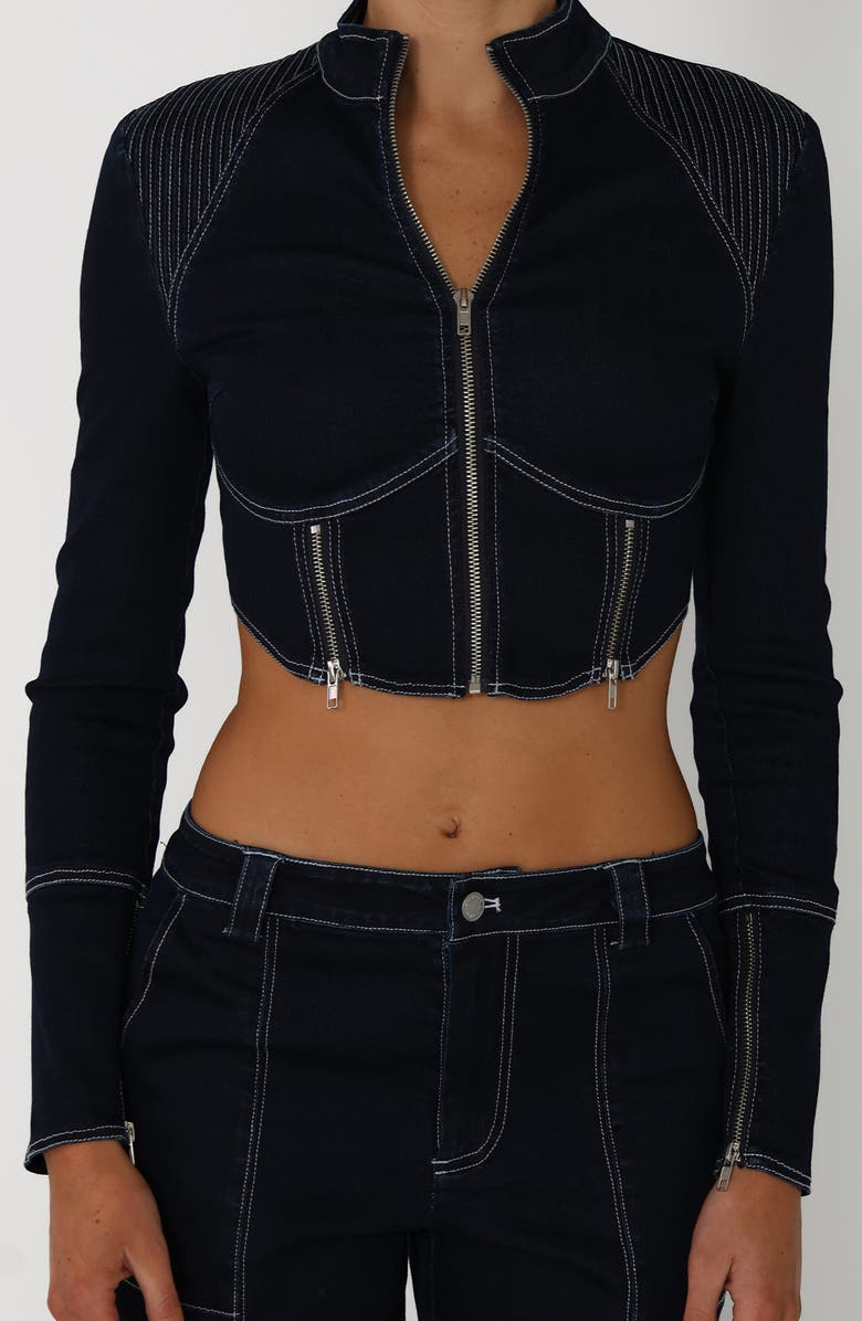 BY.DYLN Cole Cotton Blend Crop Jacket, Alternate, color, 