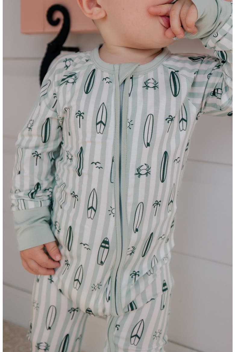 Surfs Up Zipper Romper, Alternate, color, Green Surfs Up