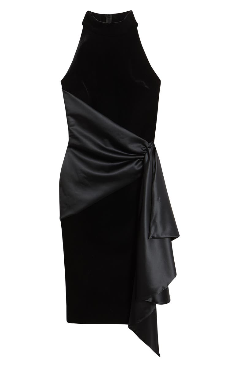 Chiara Boni La Petite Robe Gudairi Velvet Draped Cocktail Dress, Alternate, color, Black
