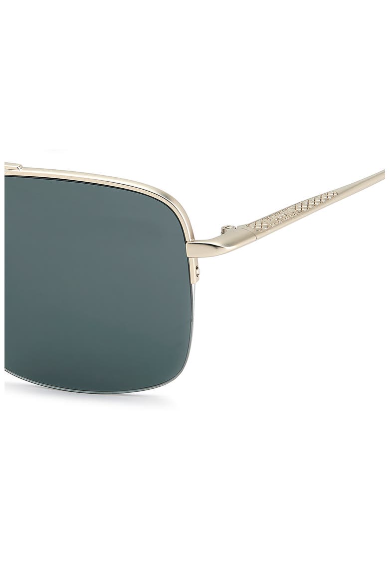 57mm Rectangular Sunglasses, Alternate, color, MATTE LIGHT GOLD/ GREEN