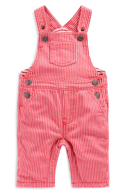 Stripe Cotton Overalls