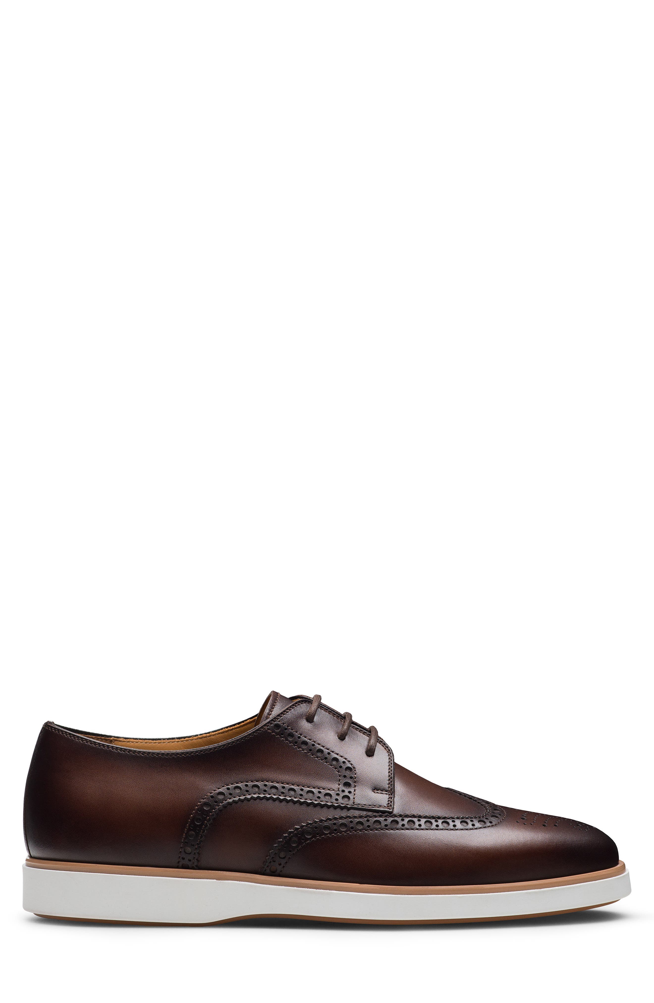 Magnanni Leonel Sneaker Sole Wingtip Derby, Alternate, color, Brown