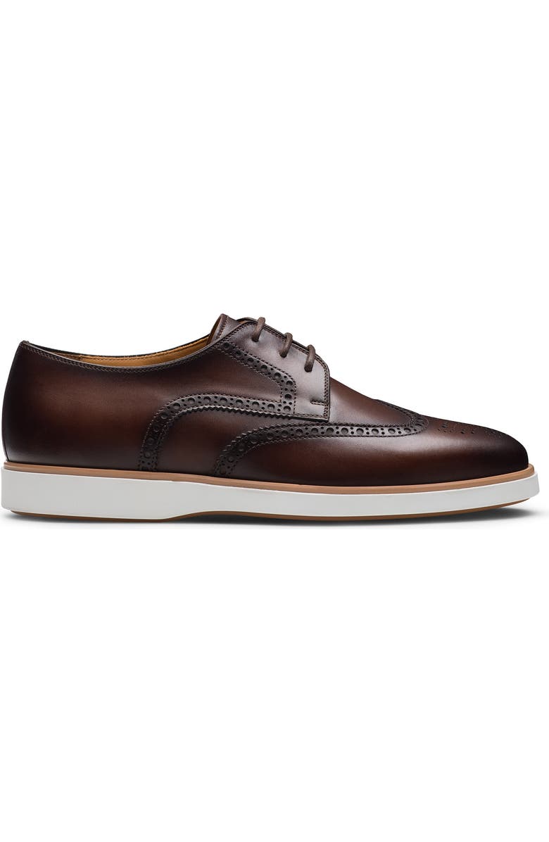 Magnanni Leonel Sneaker Sole Wingtip Derby, Alternate, color, Brown