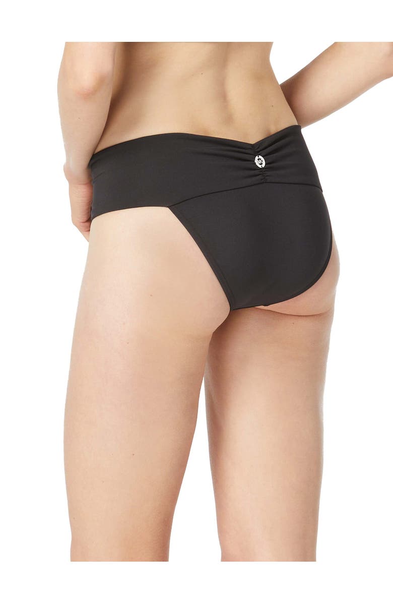 MICHAEL Michael Kors Euro Gathered Bikini Bottom, Alternate, color, 001-Black