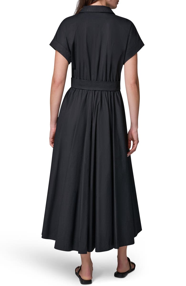 Donna Karan New York Tie Waist Short Sleeve Stretch Cotton Midi Shirtdress, Alternate, color,