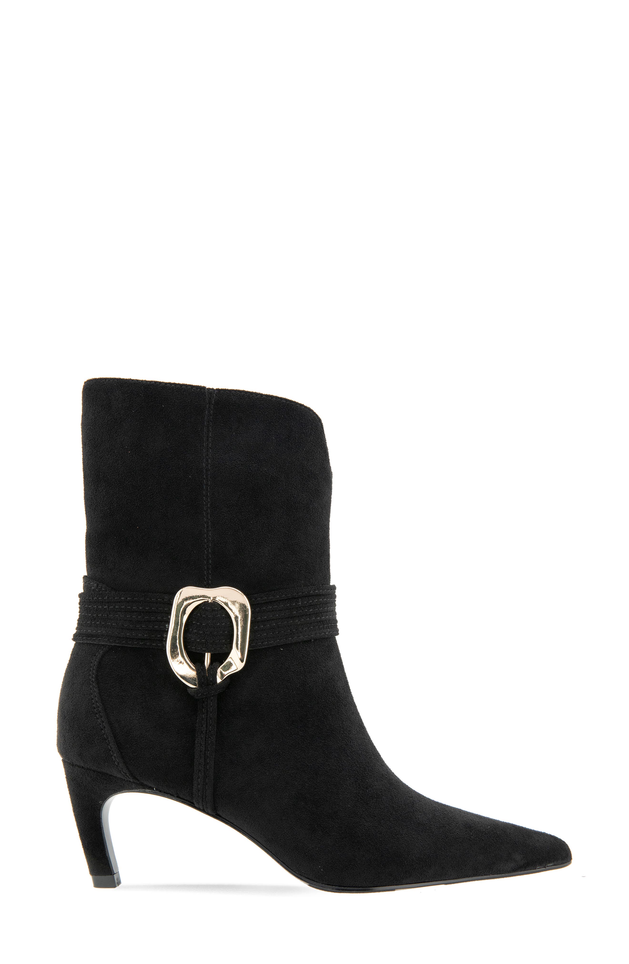 Zoryn Belted Pointed Toe Boot, Alternate, color, BLACK