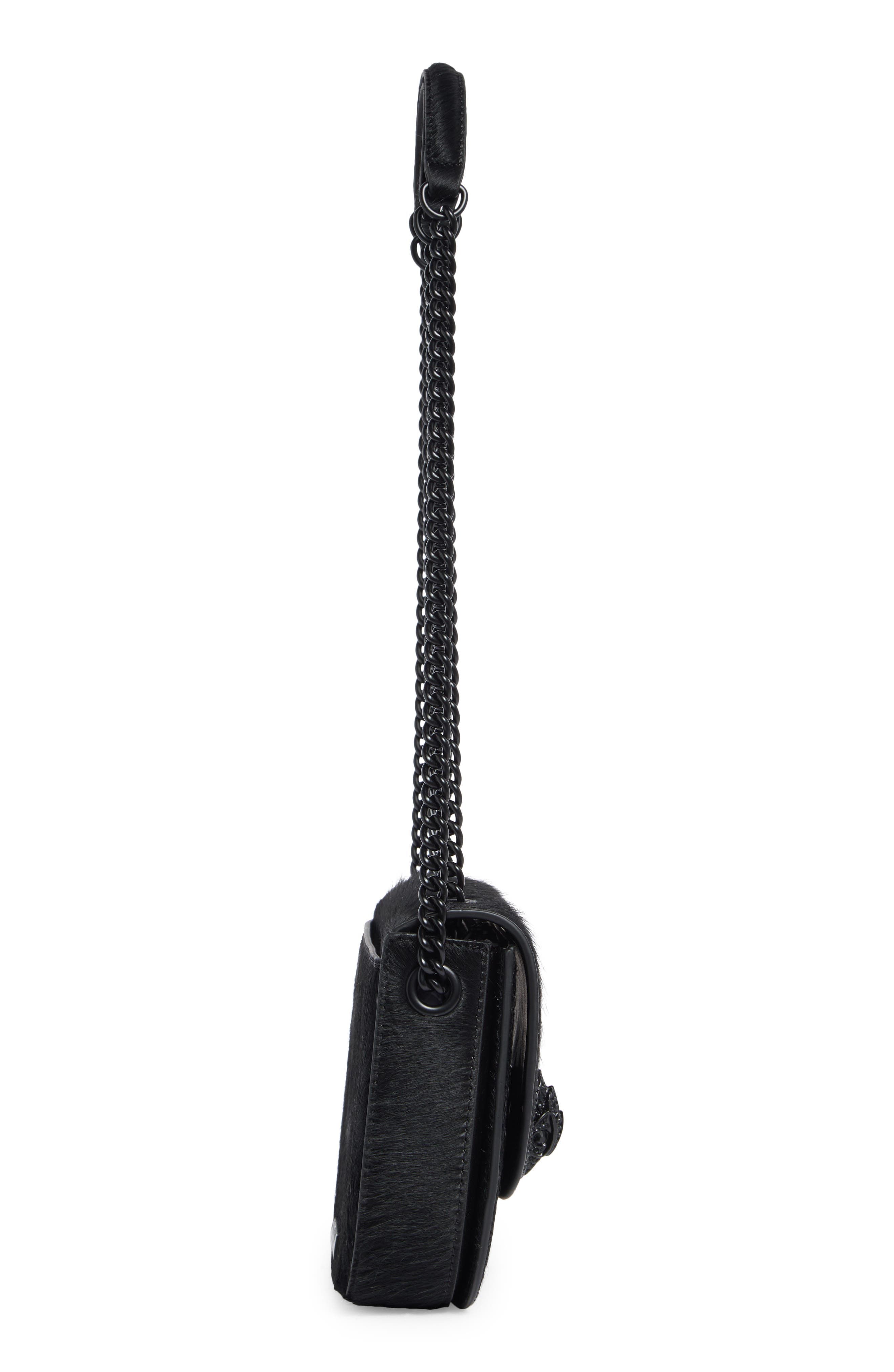 Kurt Geiger London Chelsea Genuine Calf Hair Saddle Crossbody Bag, Alternate, color, Black
