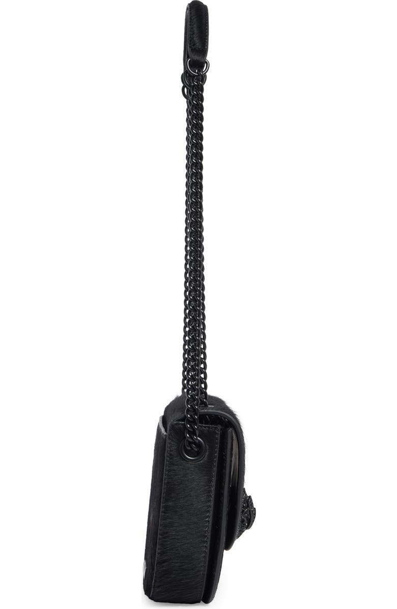 Kurt Geiger London Chelsea Genuine Calf Hair Saddle Crossbody Bag, Alternate, color, Black