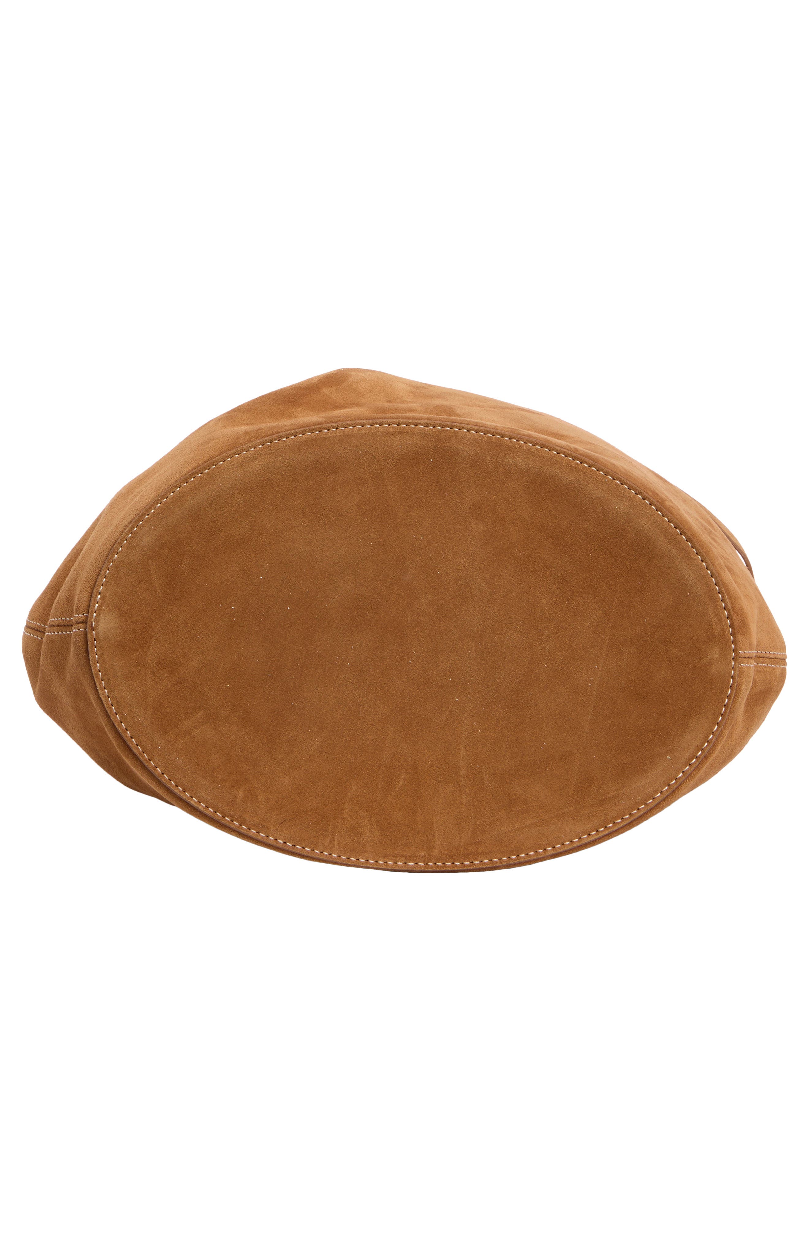 LIFFNER Large Belted Suede Bucket Bag, Alternate, color, Saddle Brown