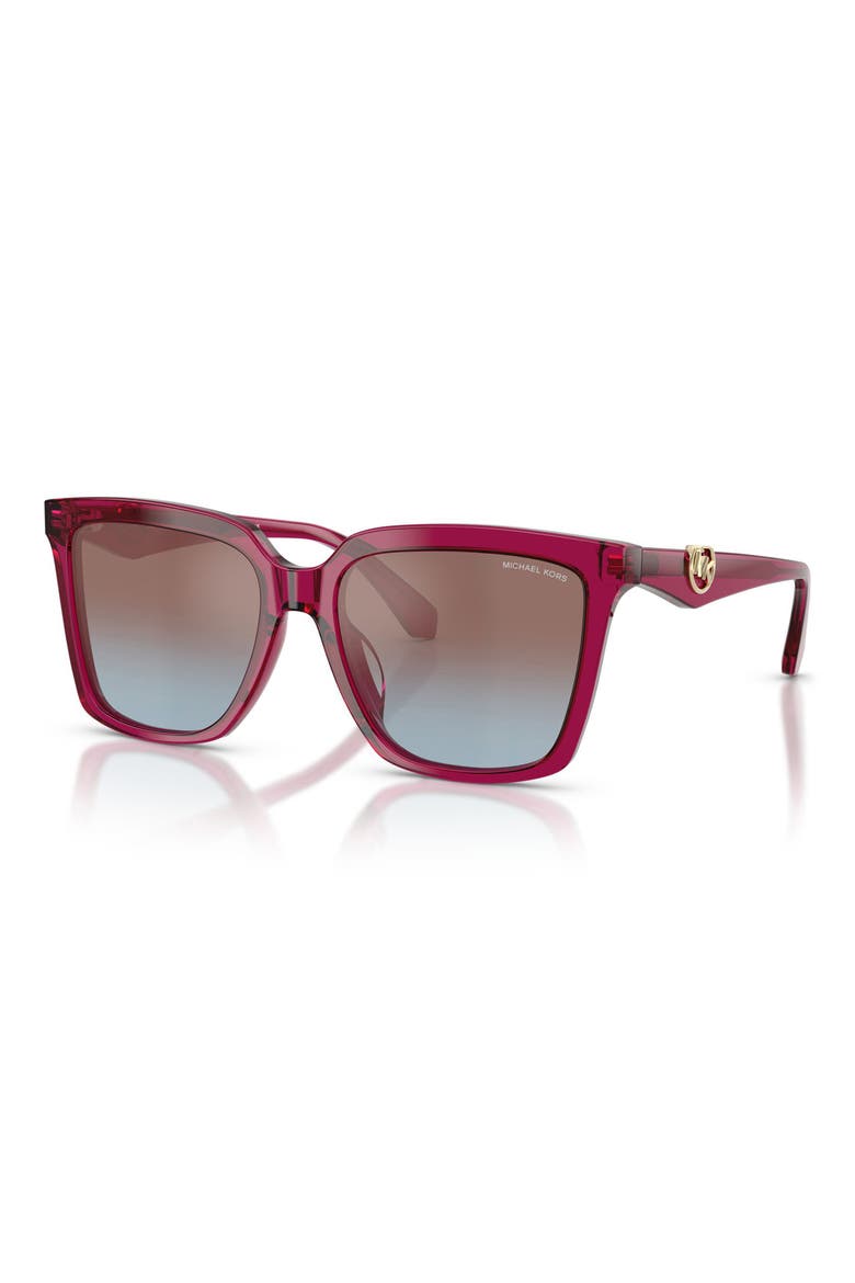 Menaggio 55mm Gradient Square Sunglasses, Alternate, color, PLUM TRANSPARENT / PURPLE BLUE
