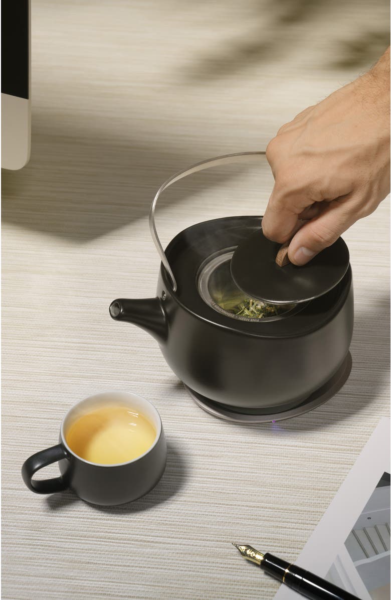 OHOM INC Leiph Self-heating Teapot Set, Alternate, color, Inkstone Black