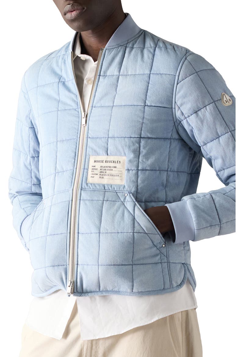 Transit Down Denim Liner Bomber Jacket, Alternate, color, LIGHT DENIM