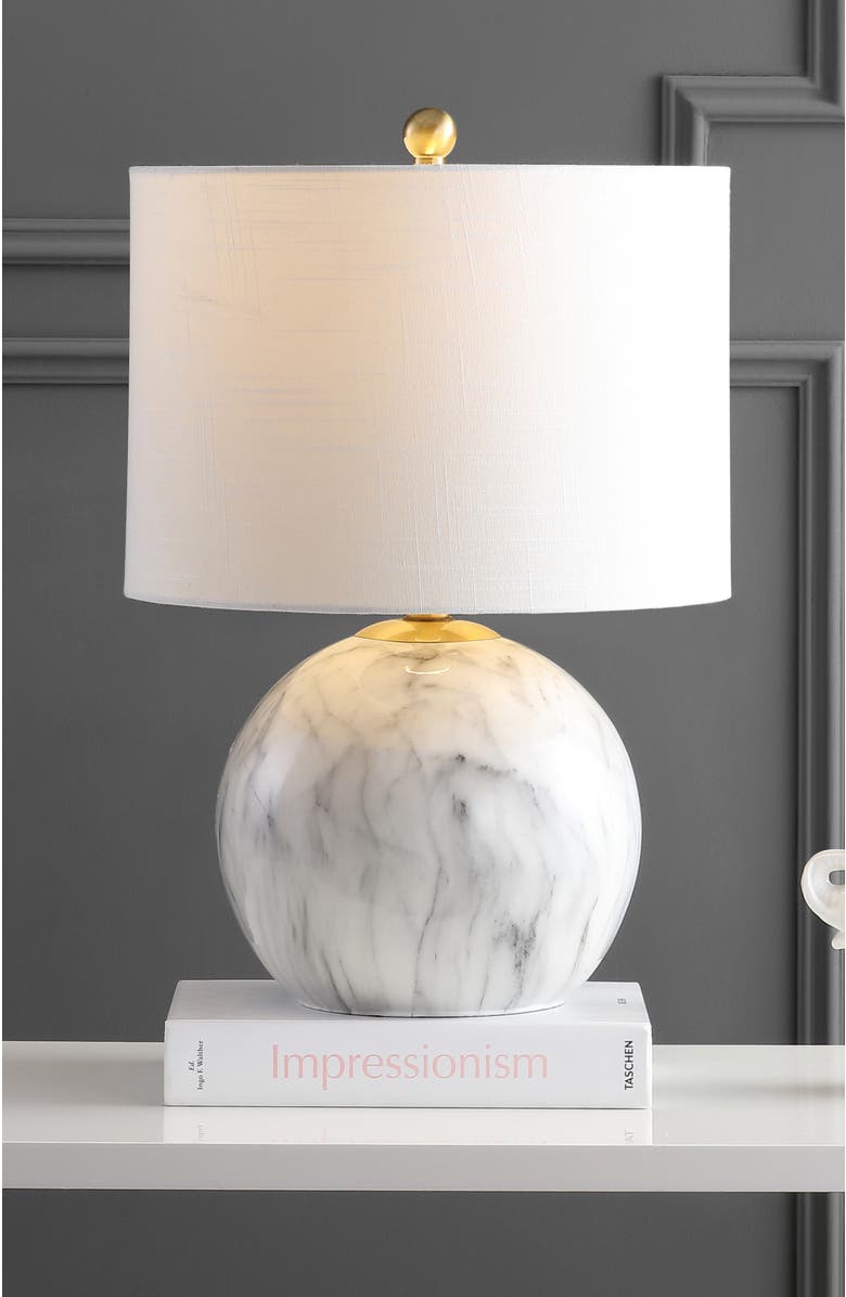 JONATHAN Y Luna Faux Marble Resin LED Table Lamp, Alternate, color, Faux Marble