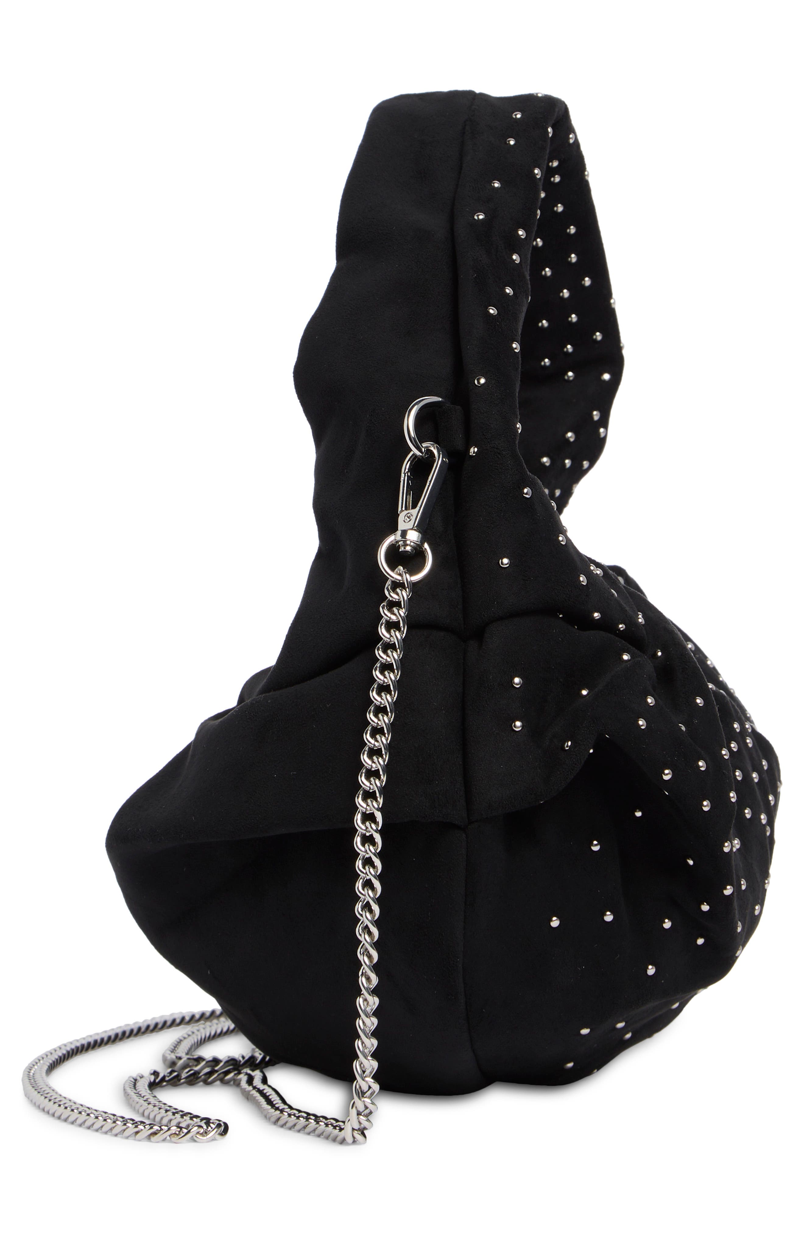 URBAN EXPRESSIONS HANDBAGS Studded Hobo Bag, Alternate, color, Black