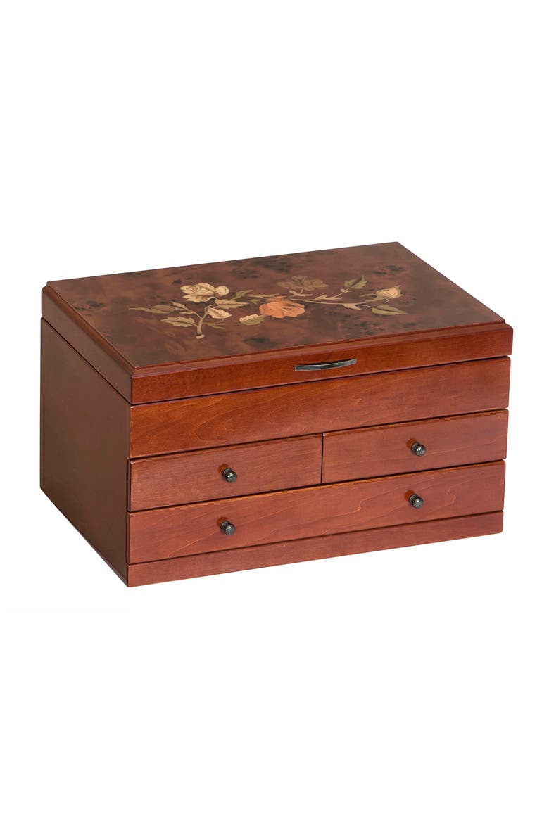Mele & Co. Fairhaven Wooden Jewelry Box, Main, color, BROWN