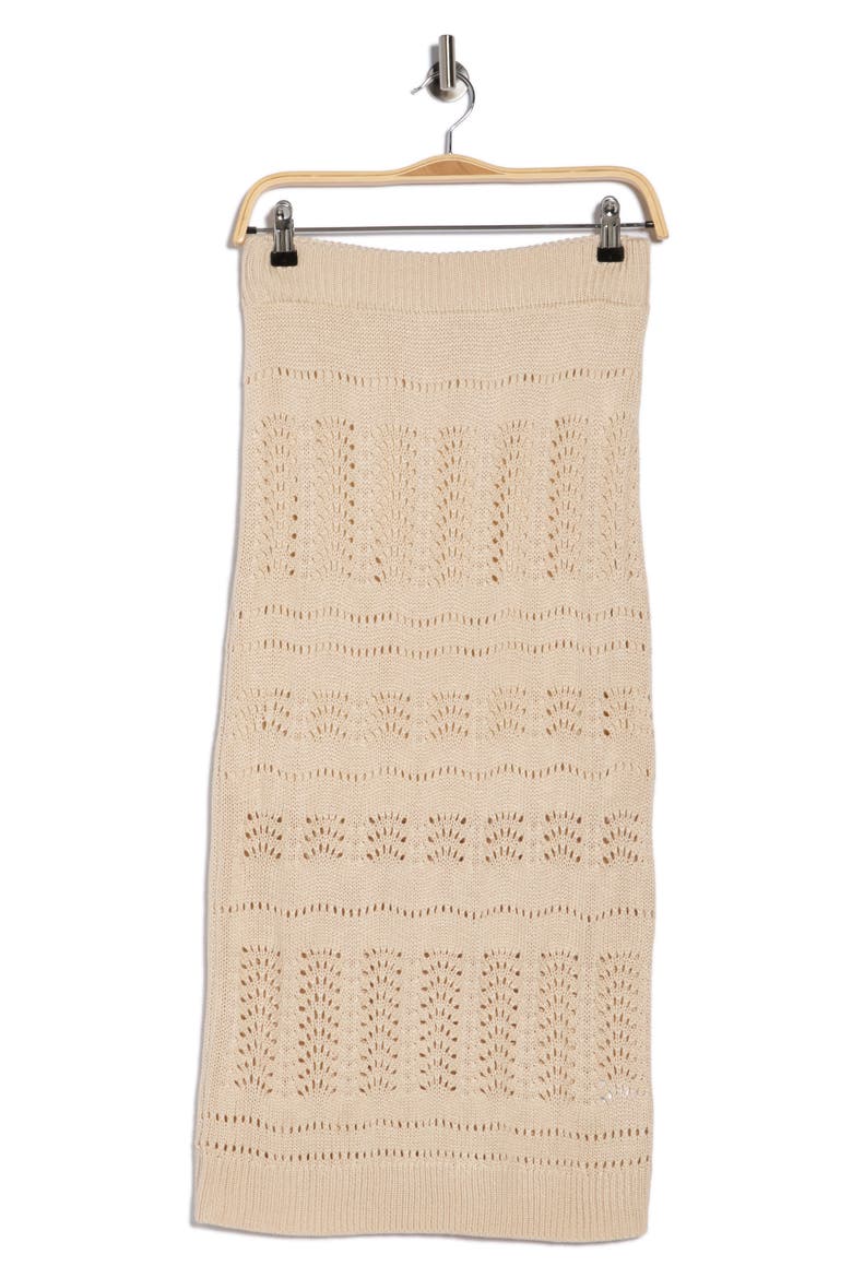 Pointelle Open Knit Midi Skirt, Alternate, color, NATURAL