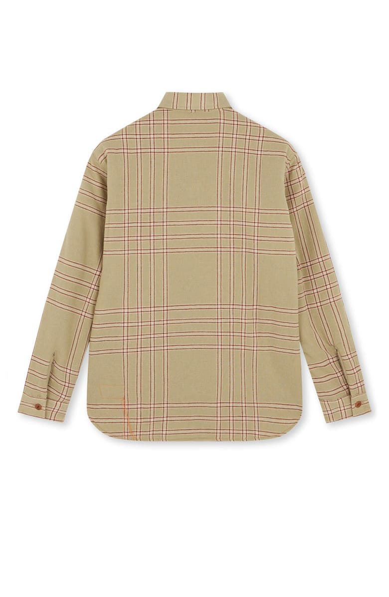 Fortela Overshirt in Recycled Wool Blend Check, Alternate, color, Green