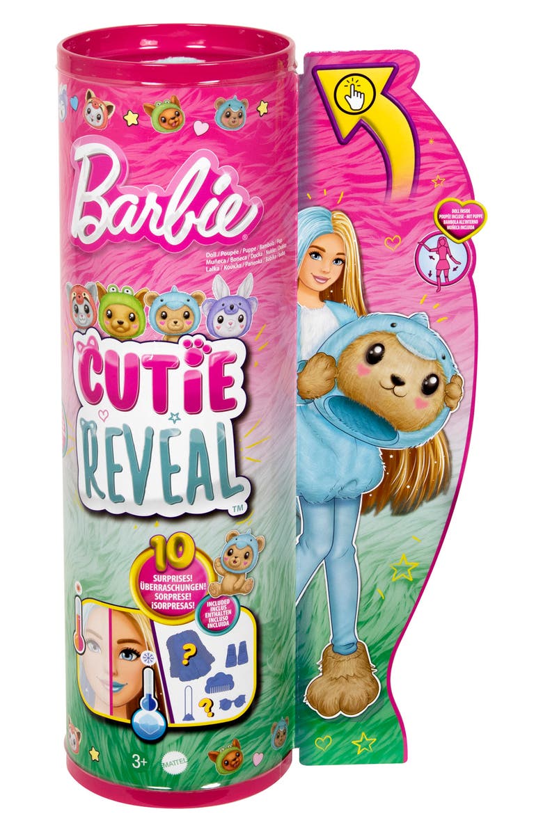 Barbie <sup>®</sup> Cutie Reveal<sup>™</sup> Teddy Bear as Dolphin Doll with 10 Surprises, Alternate, color,
