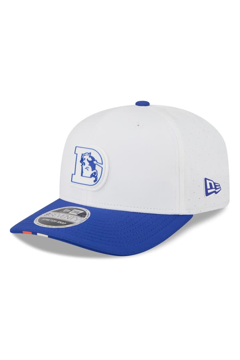 Men's New Era  White/Royal Denver Broncos 2025 NFL Training Camp Throwback Logo 9SEVENTY Adjustable Hat, Main, color, White