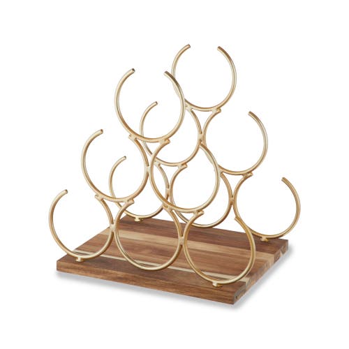 Twine Pyramid 6-bottle Wine Rack In Gold