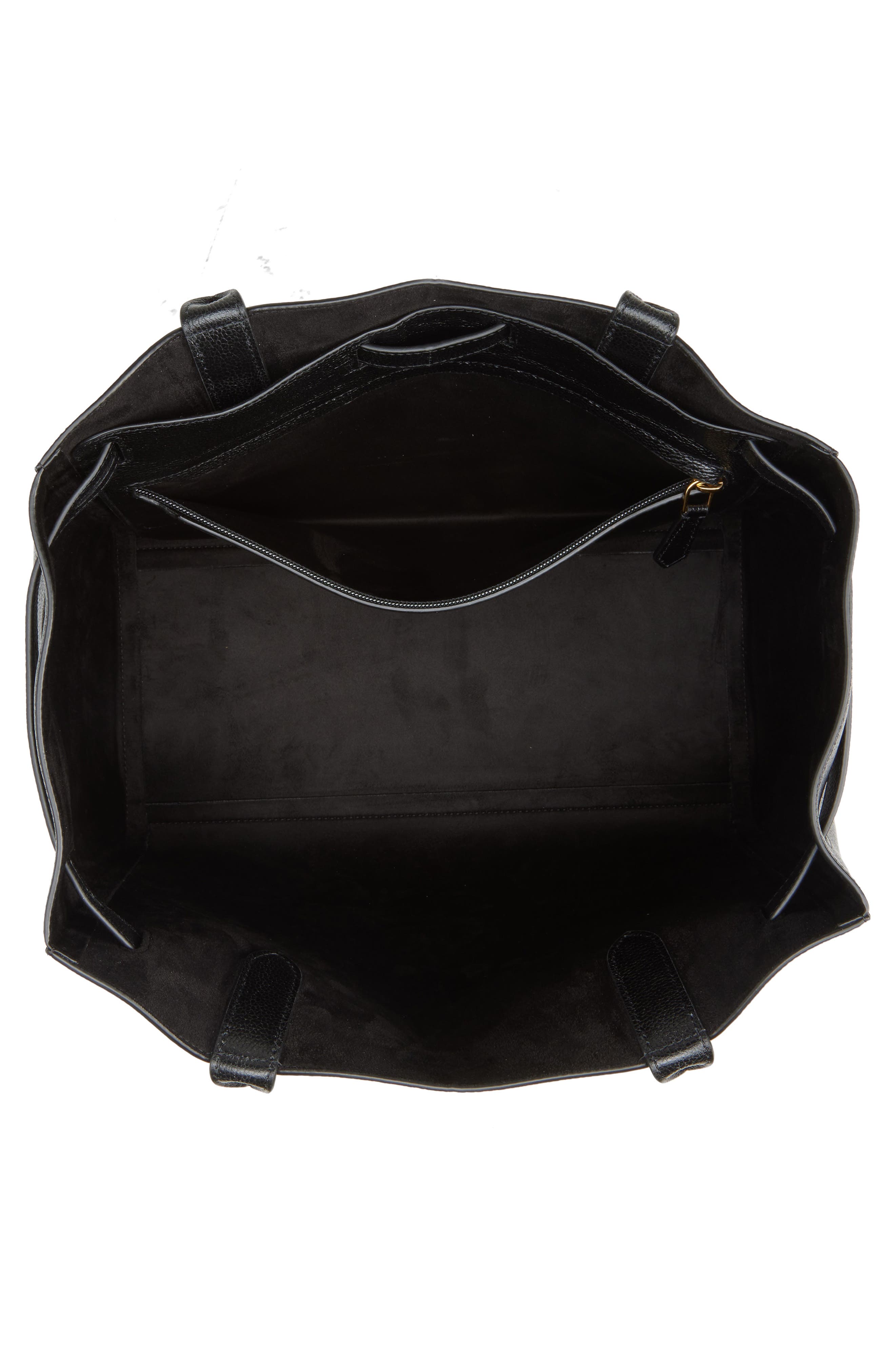 TOM FORD Medium Audrey Grained Leather Tote, Alternate, color, Naa Black