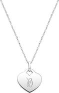 Tiny Blessings Sterling Silver Baby Heart & Engraved Initial 12-14" Necklace