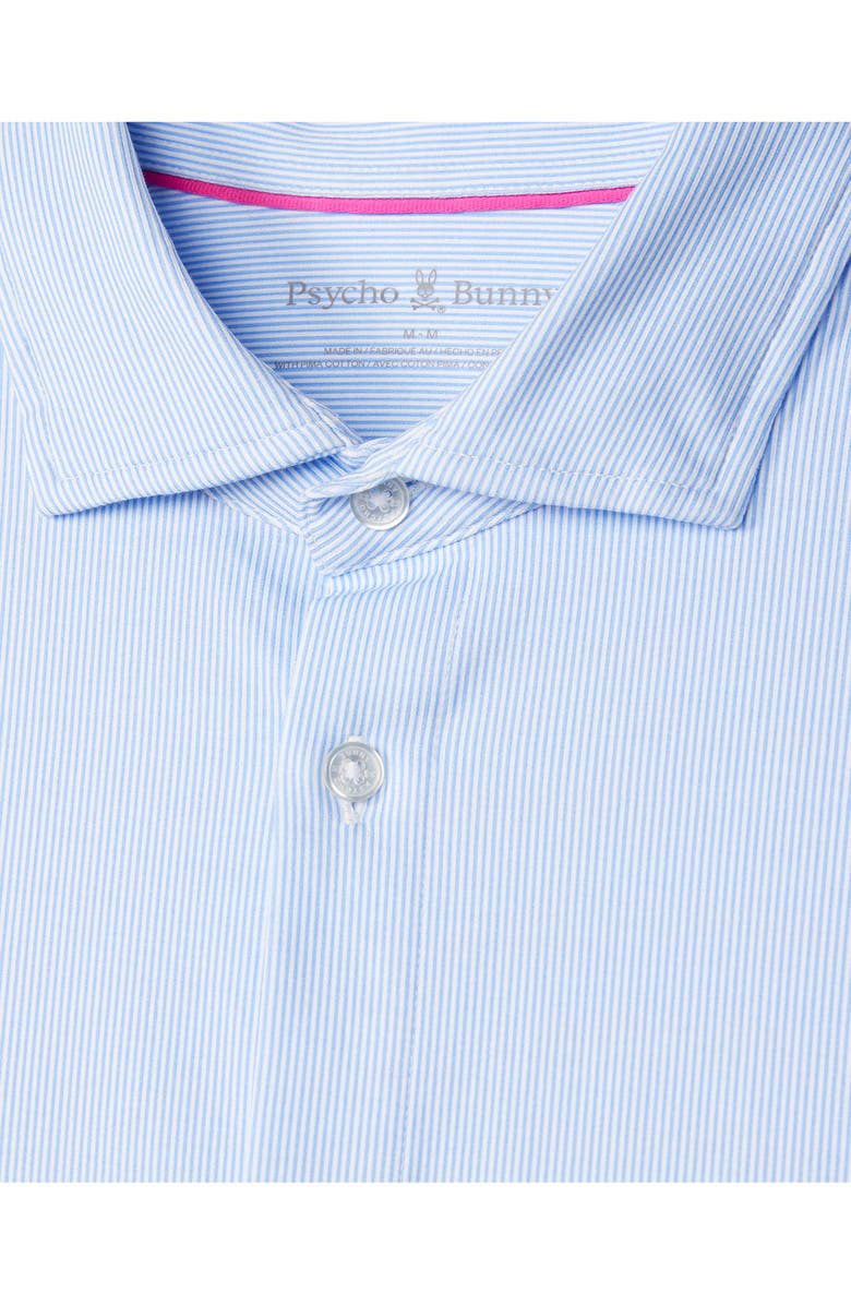 Psycho Bunny Brook Stripe Knit Button-Up Shirt, Alternate, color, 