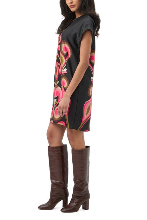 Trina Turk Hasil 3 Zip Front Wedge Dress In Black