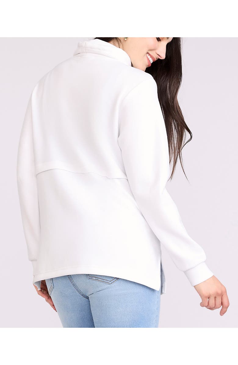 MOTHERHOOD MATERNITY Funnel Neck Pullover Nursing Sweatshirt, Alternate, color, White