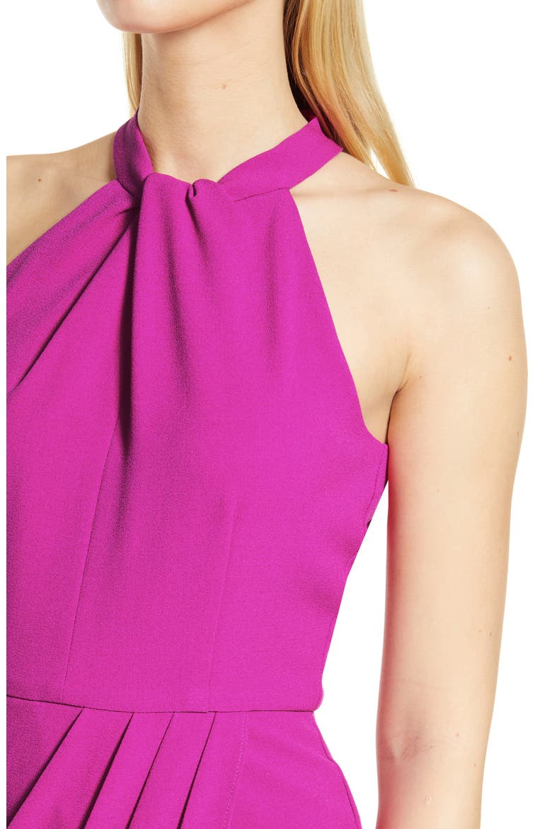 Knot Neck Halter Dress, Alternate, color, FUCHSIA