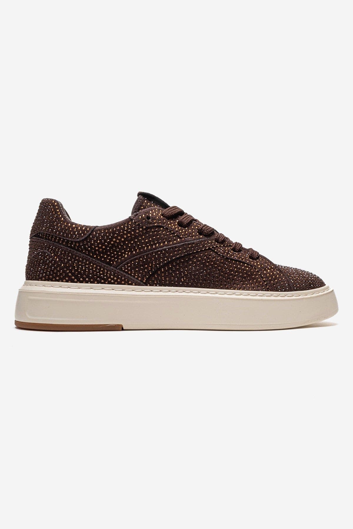Berina Embellished Sneaker, Alternate, color, Brown Suede