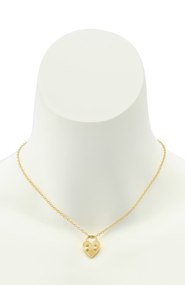 AllSaints Heart Pendant Necklace, Alternate, color, Gold