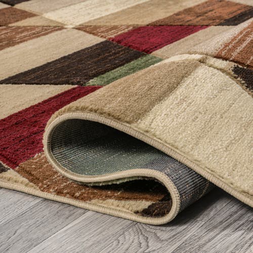 Jonathan Y Kehoe Retro Diamonds Geometric Area Rug In Red/brown/cream
