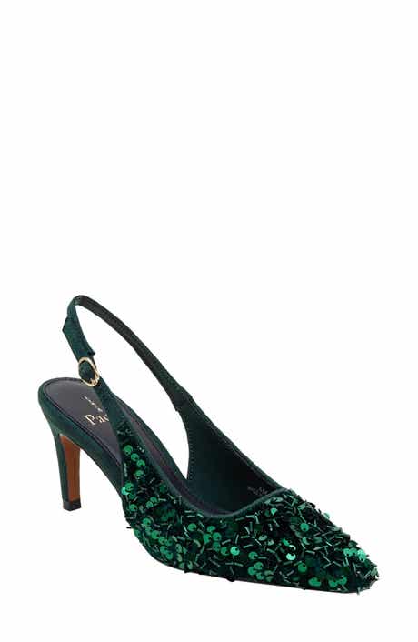 Linea Paolo Cosmo Beaded Pointed Toe Slingback Pump