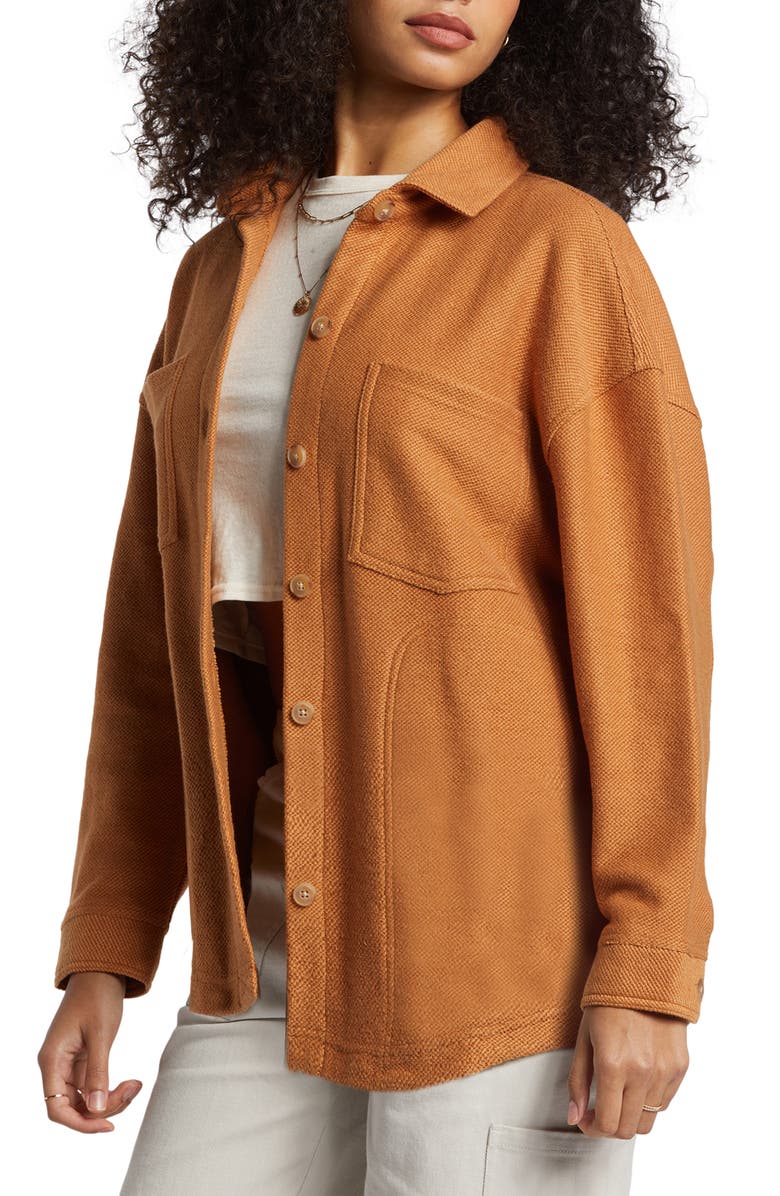Billabong Everytime Button-Up Shacket, Alternate, color, Sandalwood