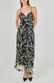 Endless Rose 3D Floral Embroidered Maxi Dress