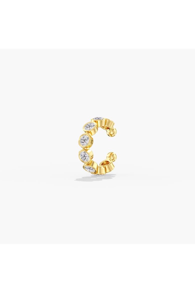 Bezel Lab Diamond Ear Cuff in 14K Gold, Main, color, Yellow Gold