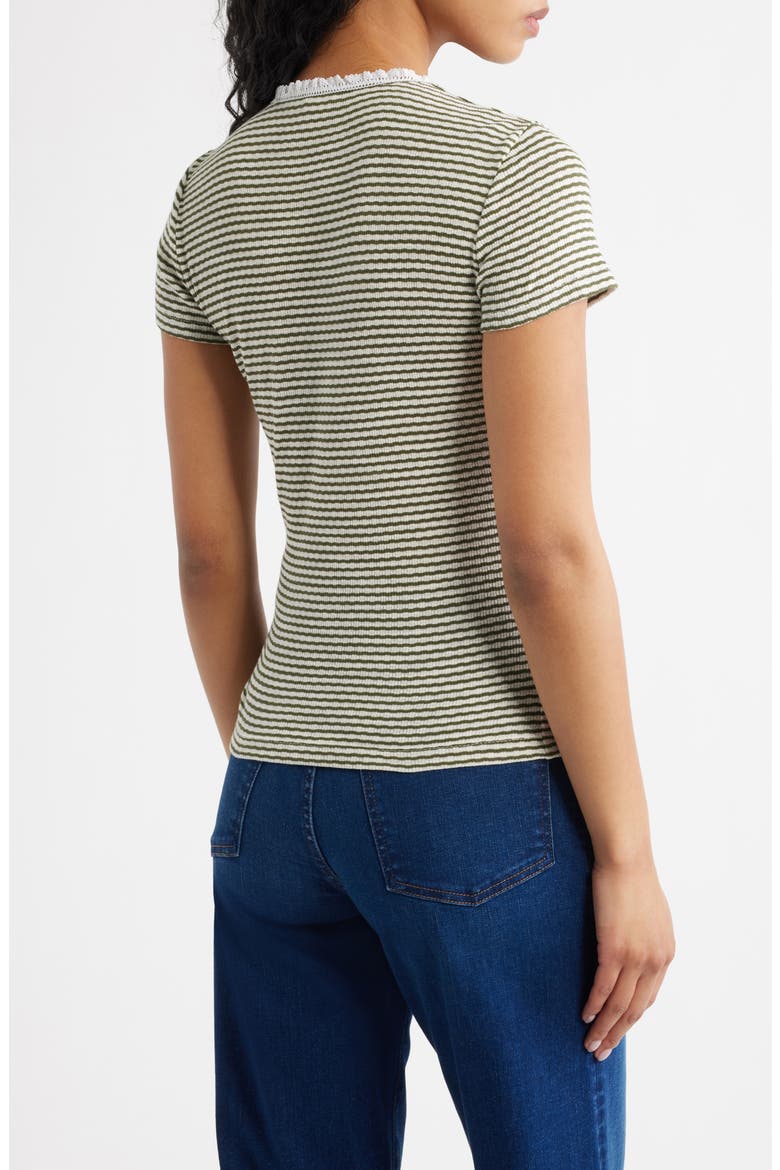 Textured Knit Crewneck Top, Alternate, color, TEXTURED RIB STRIPE OLIVE MOSS
