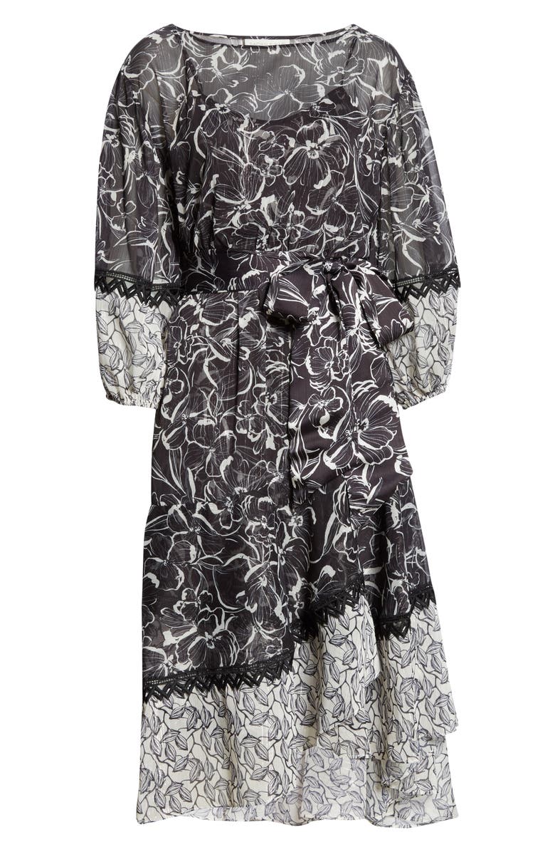 Sachin & Babi Floral Chiffon Midi Dress, Alternate, color, 