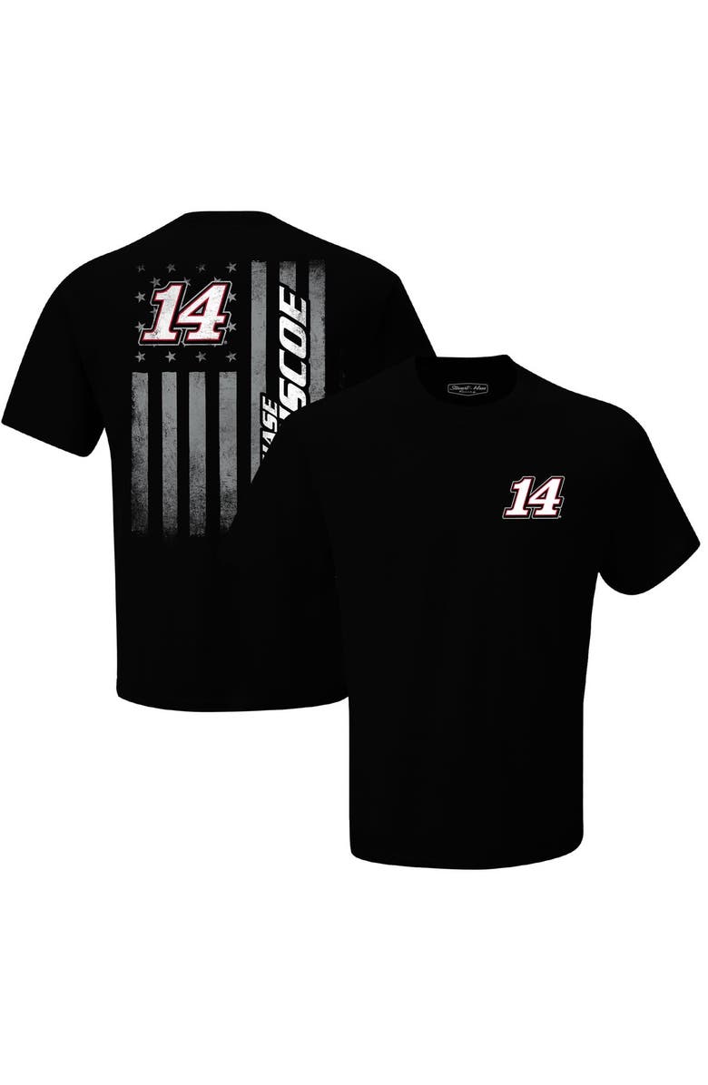 STEWART-HAAS RACING Men's Stewart-Haas Racing Team Collection Black Chase Briscoe Exclusive Tonal Flag T-Shirt, Main, color, 