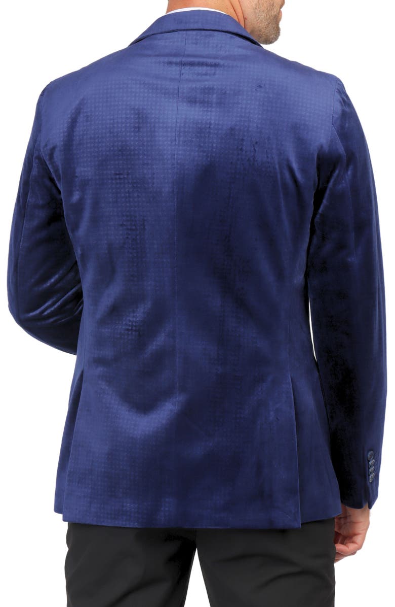 TailorByrd Velvet Embossed Houndstooth Sport Coat, Alternate, color, Navy
